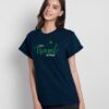 Lets-Travel-The-World-Navy-Blue-Female-Half-Sleeve-tshirt