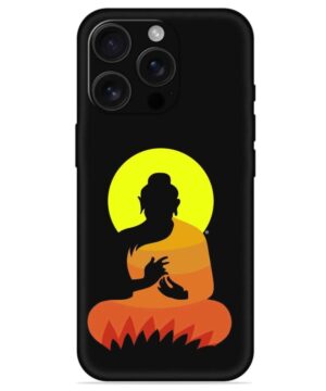Buddha Art Black Embossed Soft Silicone Case for Apple Iphone 16 Pro Max